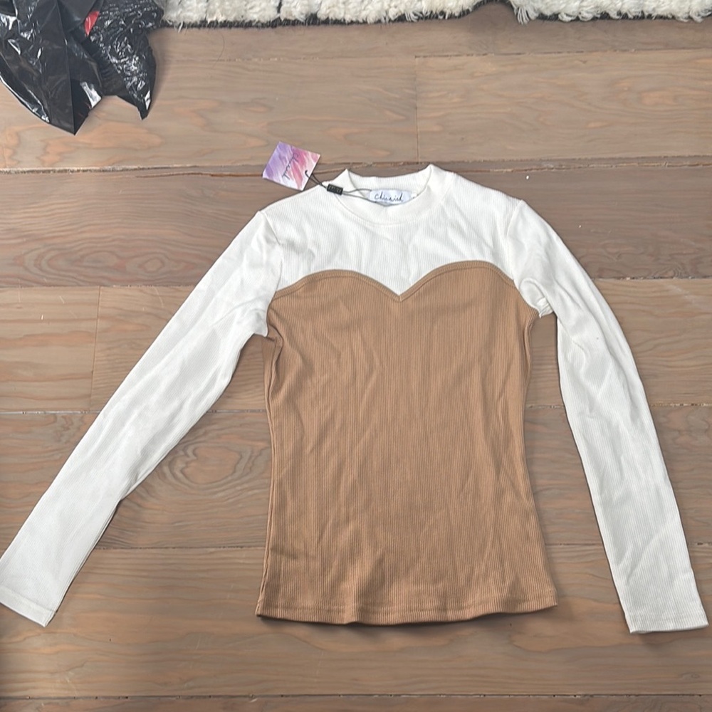 Two-Tone Long Sleeve Top NEVER WORN